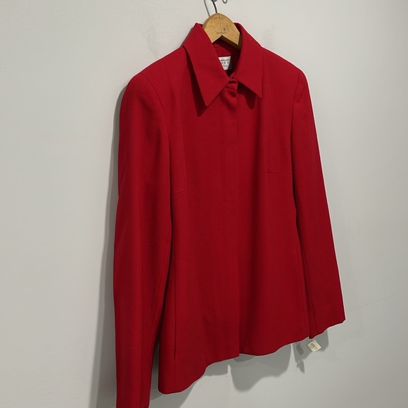 Talbots Collection 1990s pure new wool suit blazer zip closure size 4 NEW - Picture 2 of 16